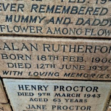 RUTHERFORD C. Alan 1906-1937