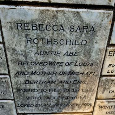 ROTHSCHILD Rebecca Sara -1945