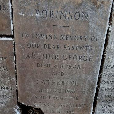 ROBINSON Arthur George -1948 & Catherine -1966 :: ROBINSON Florence Augusta -1989