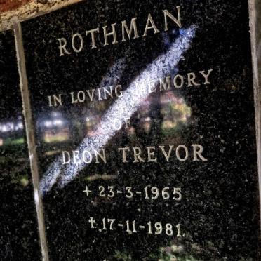 ROTHMAN  Deon Trevor 1965-1981
