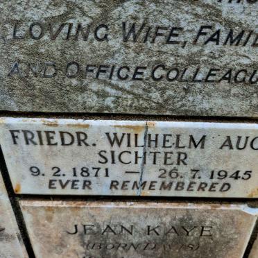 SICHTER Friedr. Wilhelm Aug. 1871-1945