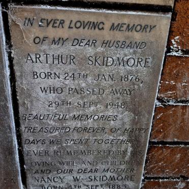 SKIDMORE Arthur 1876-1948 & Nancy W. 1883-1956