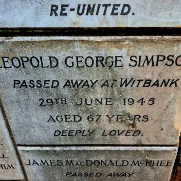 SIMPSON Leopold George -1945