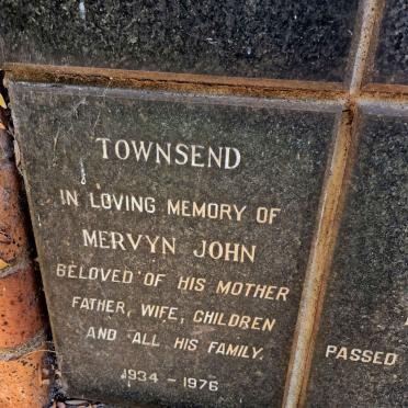 TOWNSEND Mervyn John 1934-1976