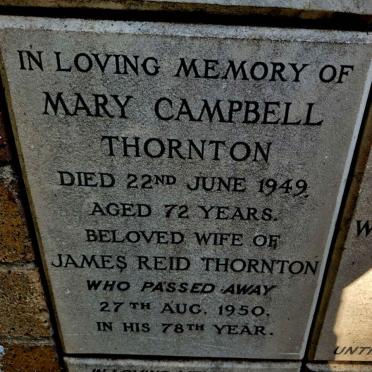 THORNTON James Reid -1950 & Mary Campbell -1949