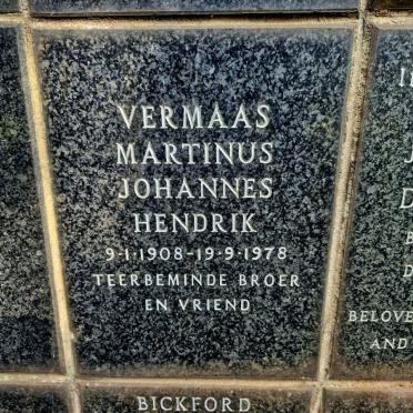VERMAAS Martinus Johannes Hendrik 1908-1978