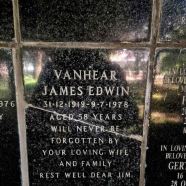 VANHEAR James Edwin 1919-1978