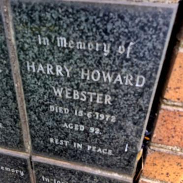 WEBSTER Harry Howard -1972