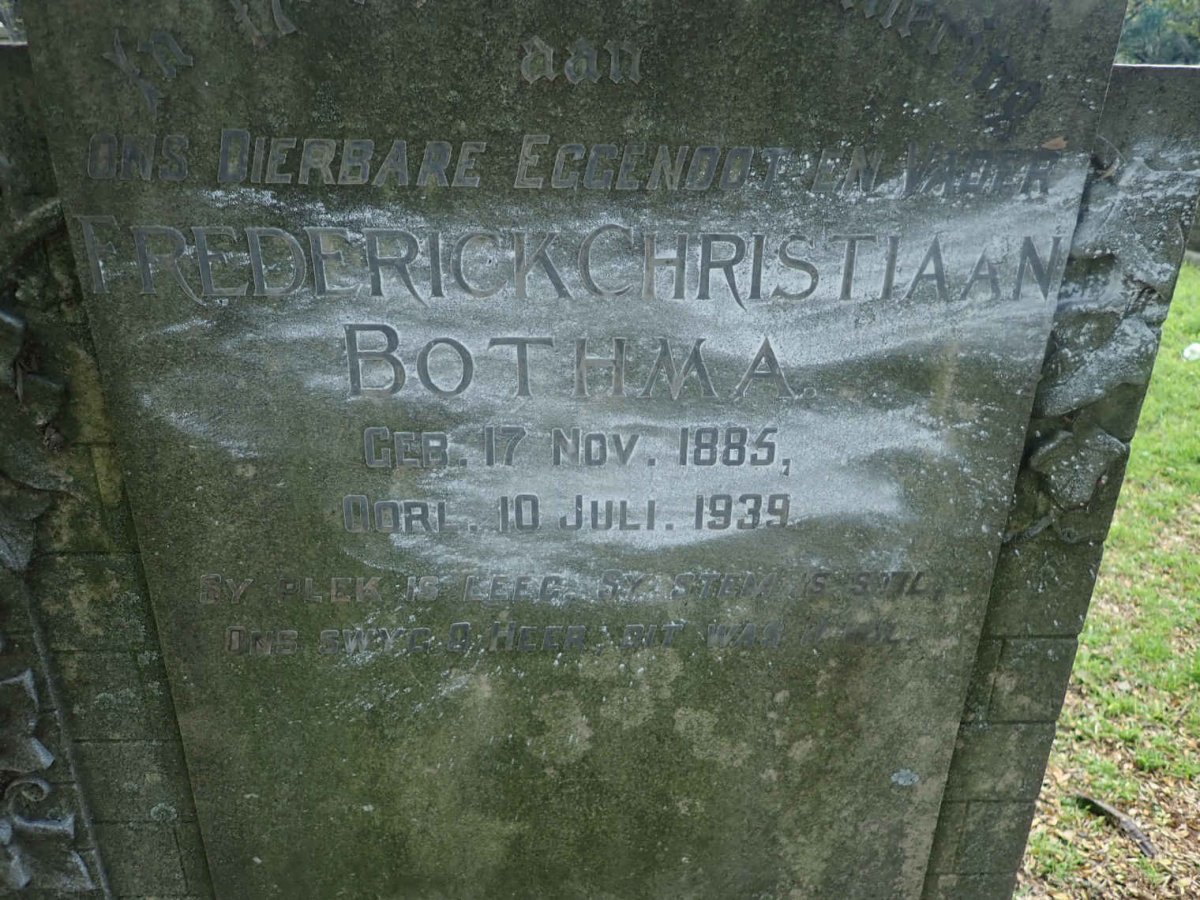 BOTHMA Frederick Christiaan 1885-1939