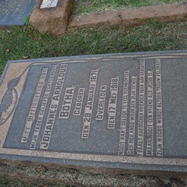 BOTHA Johannes Arnoldus 1871-1918