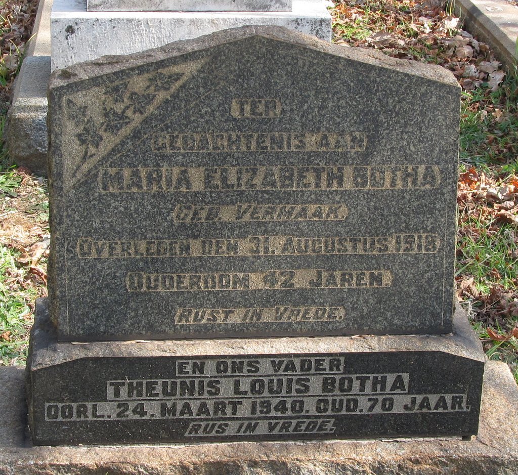 BOTHA Theunis Louis -1940 &amp; Maria Elizabeth VERMAAK -1918