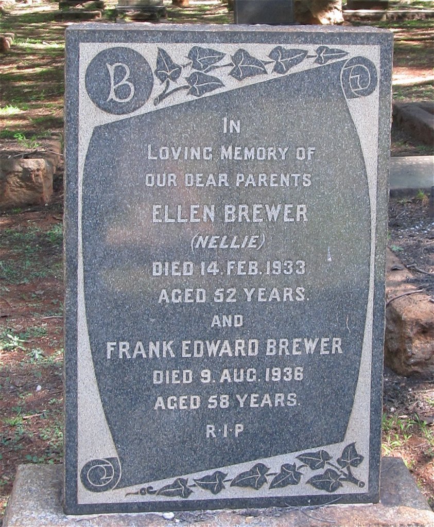 BREWER Frank Edward -1936 &amp; Ellen -1933