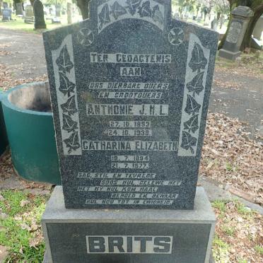 BRITS Anthonie J.H.L. 1893-1938 &amp; Catharina Elizabeth 1894-1977