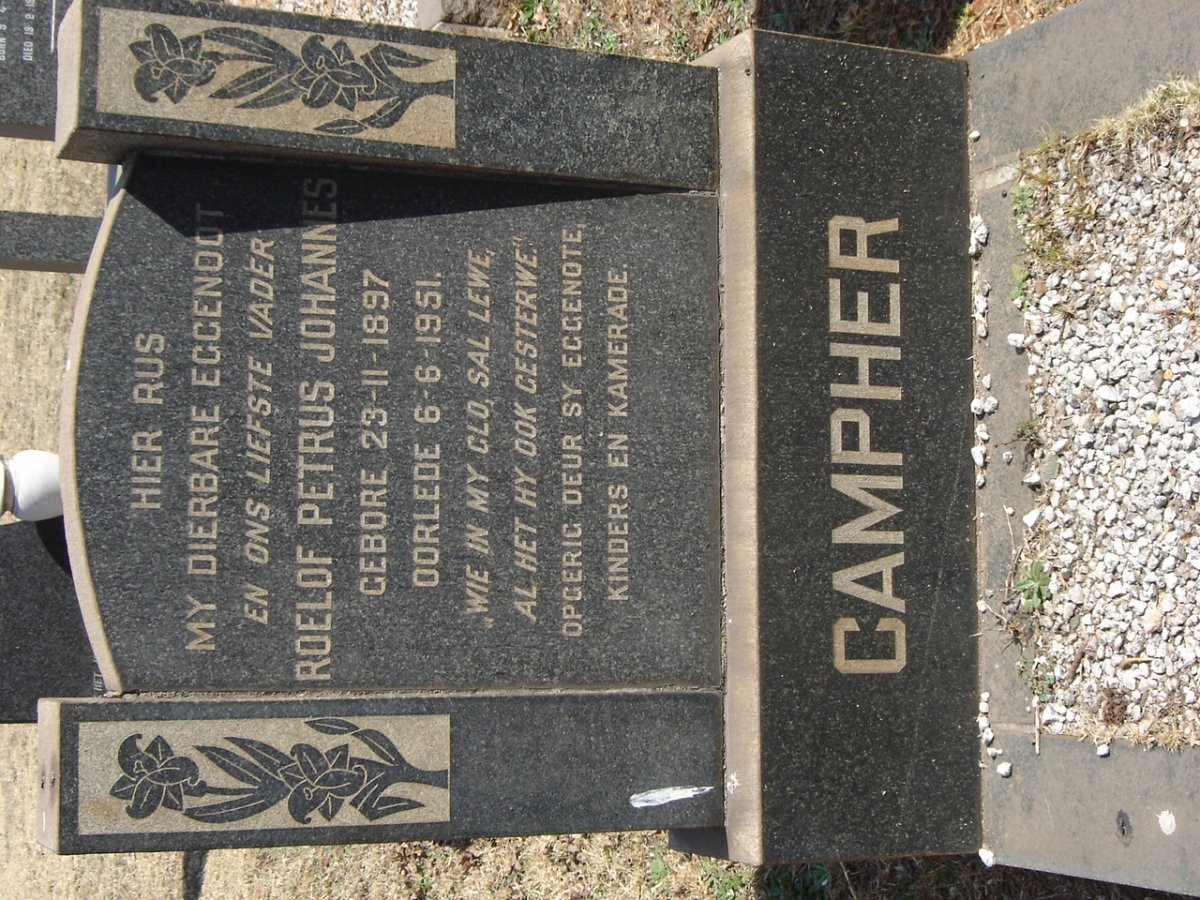 CAMPHER Roelof Petrus Johannes 1897-1951