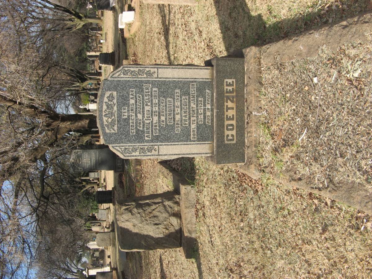 COETZEE Annie nee PELSER -1918 :: COETZEE Hendrik -1923 ::  COETZEE Francois -1930