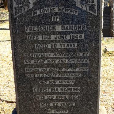 DAMONS Frederick -1944 &amp; Christina -1965
