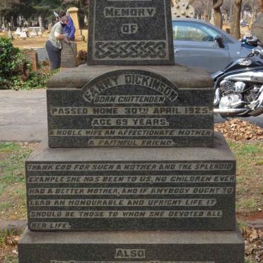 DICKINSON Charles -1930 &amp; Fanny CHITTENDEN -1925