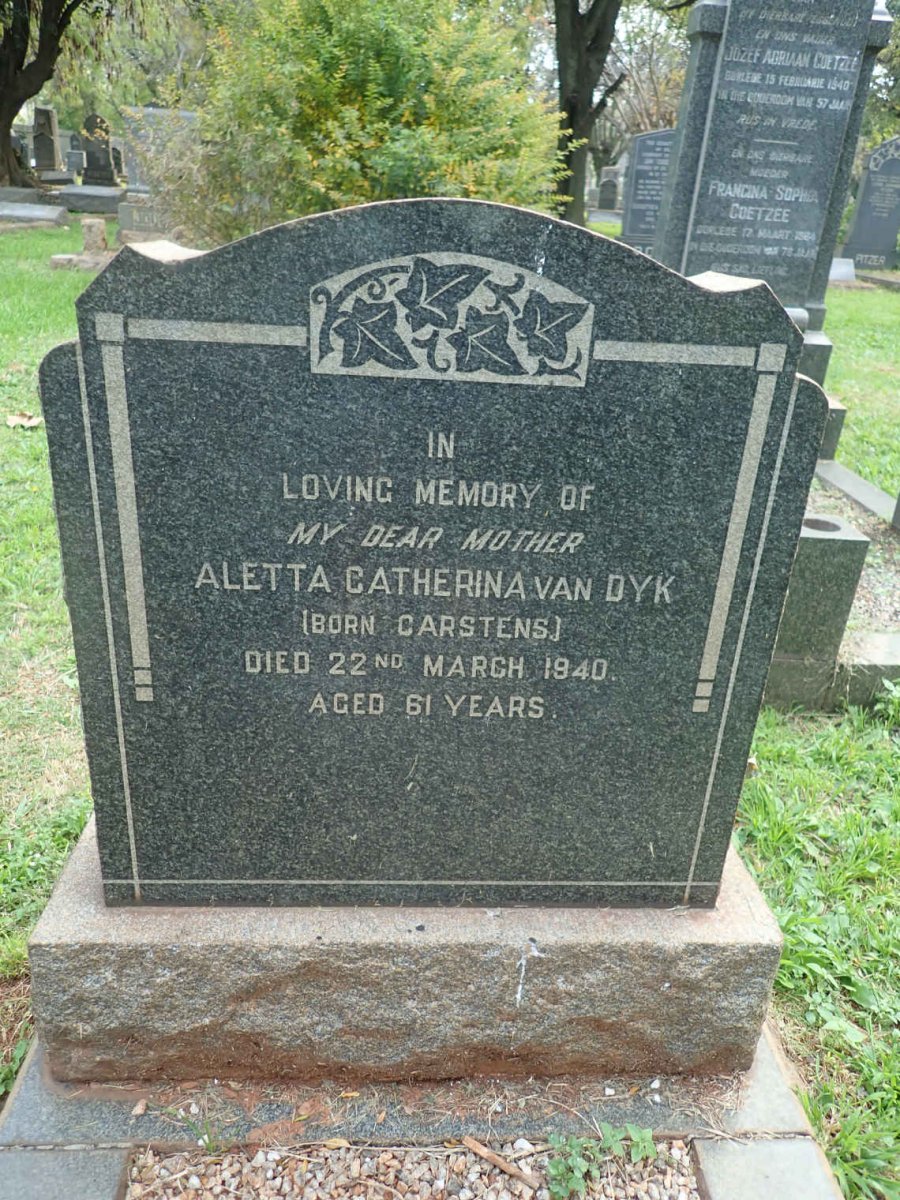 DYK Aletta Catherina, van nee CARSTENS -1940