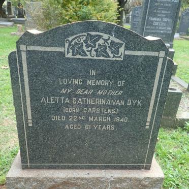 DYK Aletta Catherina, van nee CARSTENS -1940