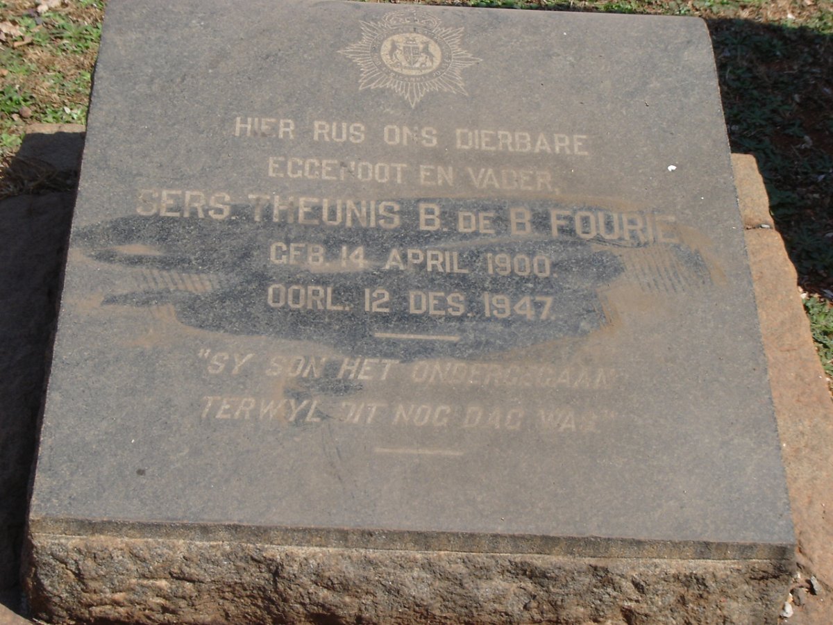 FOURIE Theunis B.de B. 1900-1947