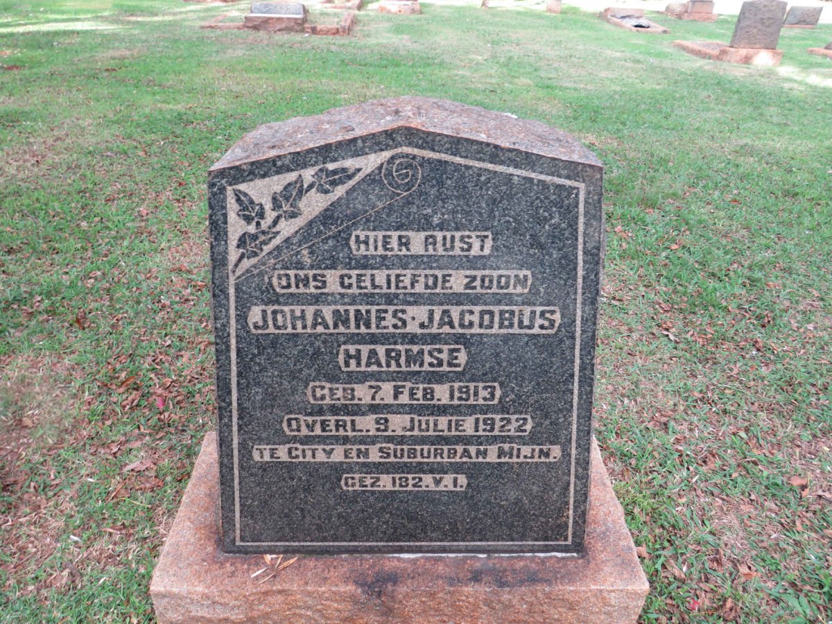 HARMSE Johannes Jacobus 1913-1922