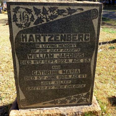 HARTZENBERG William Jacobus -1924 &amp; Cathrine Maria -1934