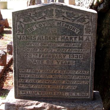 HART James Albert -1930 :: HART William Wheeler -1960