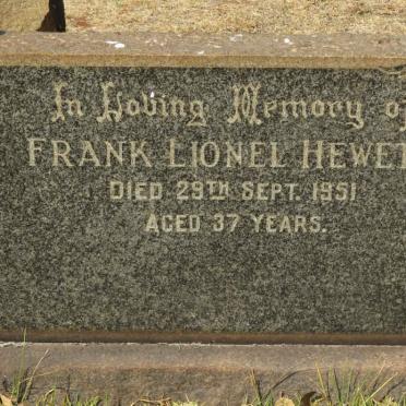 HEWETT Frank Lionel -1951