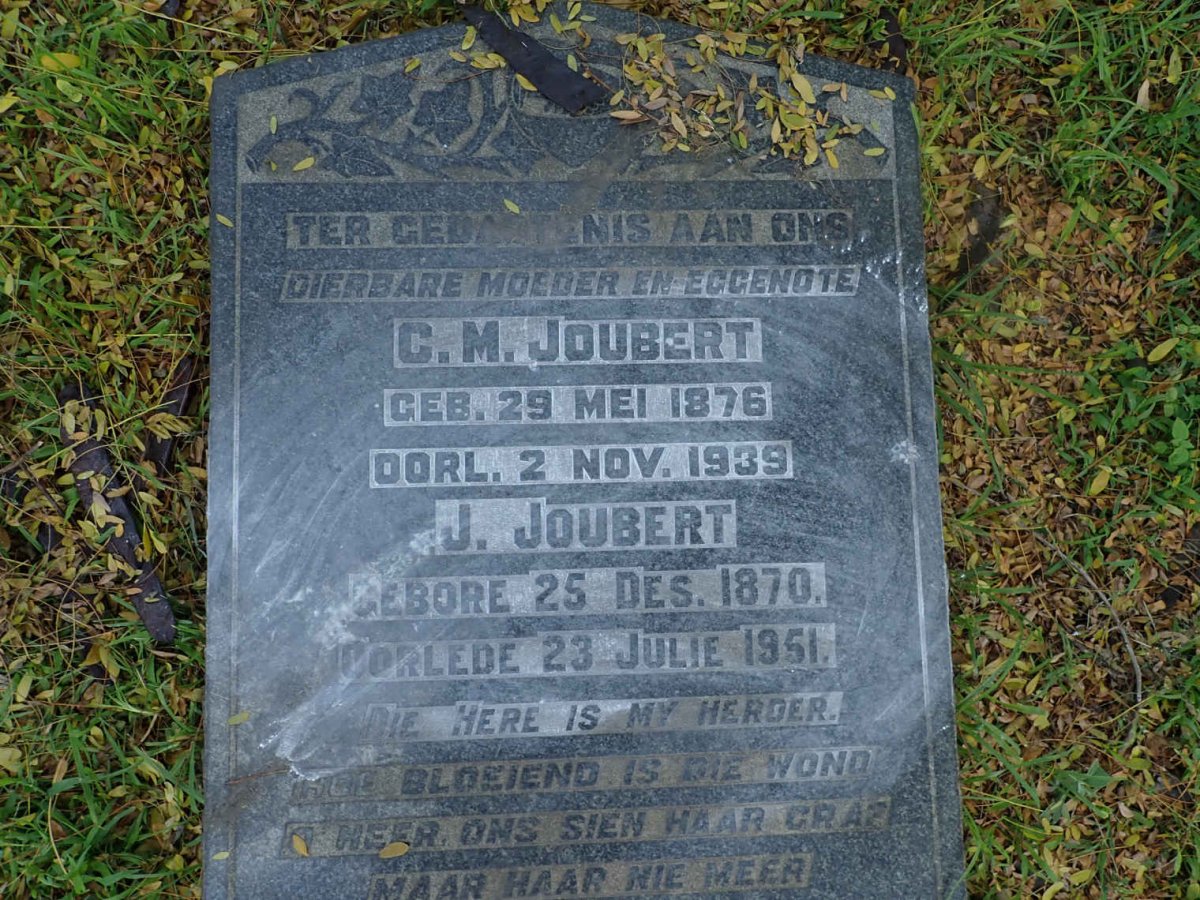 JOUBERT J. 1870-1951 &amp; C.M. 1876-1939