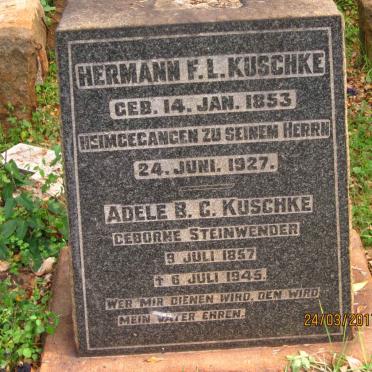 KUSCHKE Hermann F.L. 1853-1927 &amp; Adele B.C. STEINWENDER 1857-1945