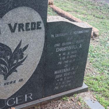 KRUGER Christoffel A. 1863-1940 &amp; Martiena R.J. VENTER 1875-1961