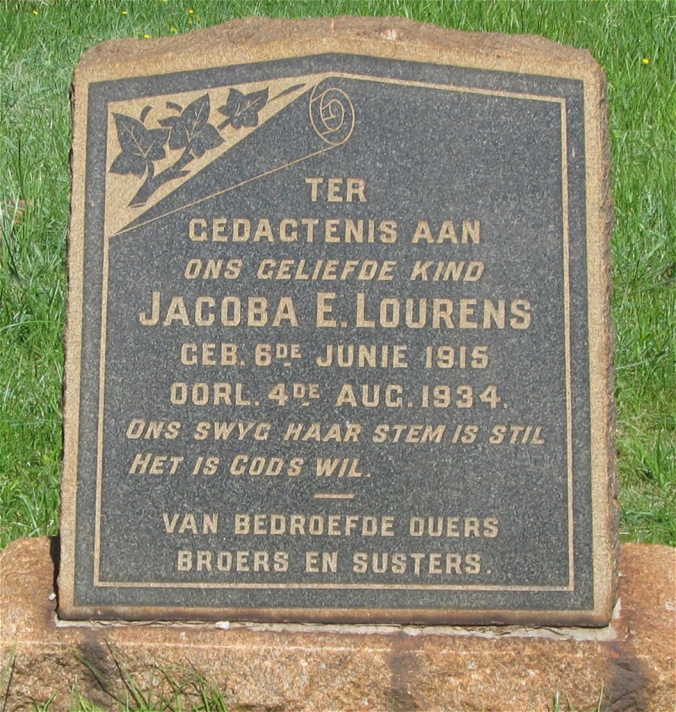 LOURENS Jacoba E. 1915-1934