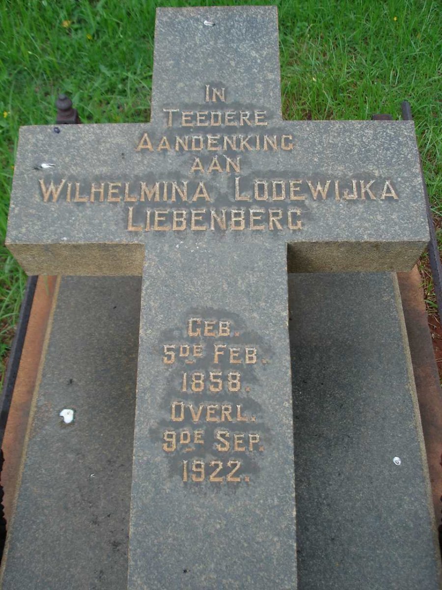 LIEBENBERG Wilhelmina Lodewijka 1858-1922