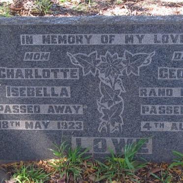 LOWE George -1955 &amp; Charlotte Isabella -1923