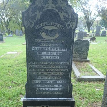 MERWE Hendrick C., v.d. -1939 &amp; Johanna Susanna 1881-1955