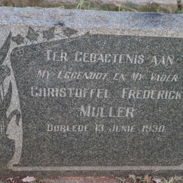 MULLER Christoffel Frederick -1930