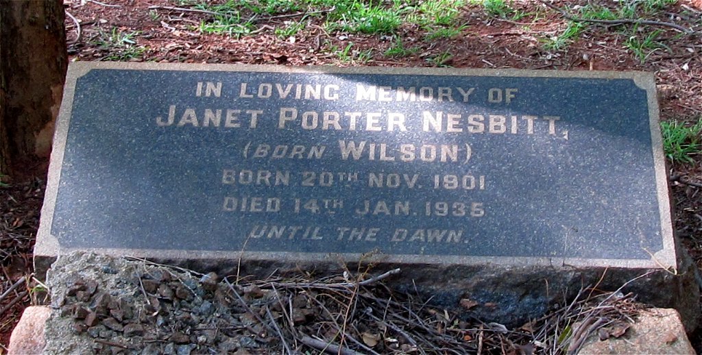 NESBITT Janet Porter nee WILSON 1901-1935