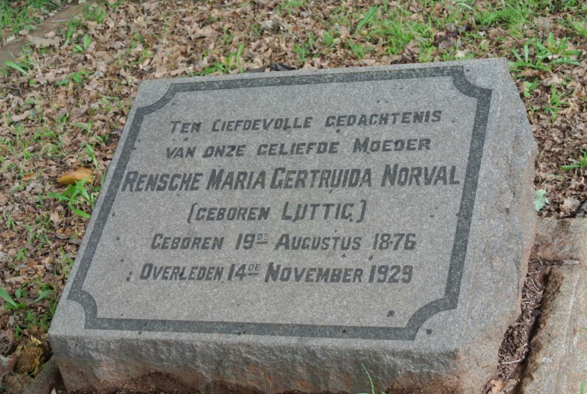 NORVAL Rensche Maria Gertruida nee LUTTIG 1876-1929