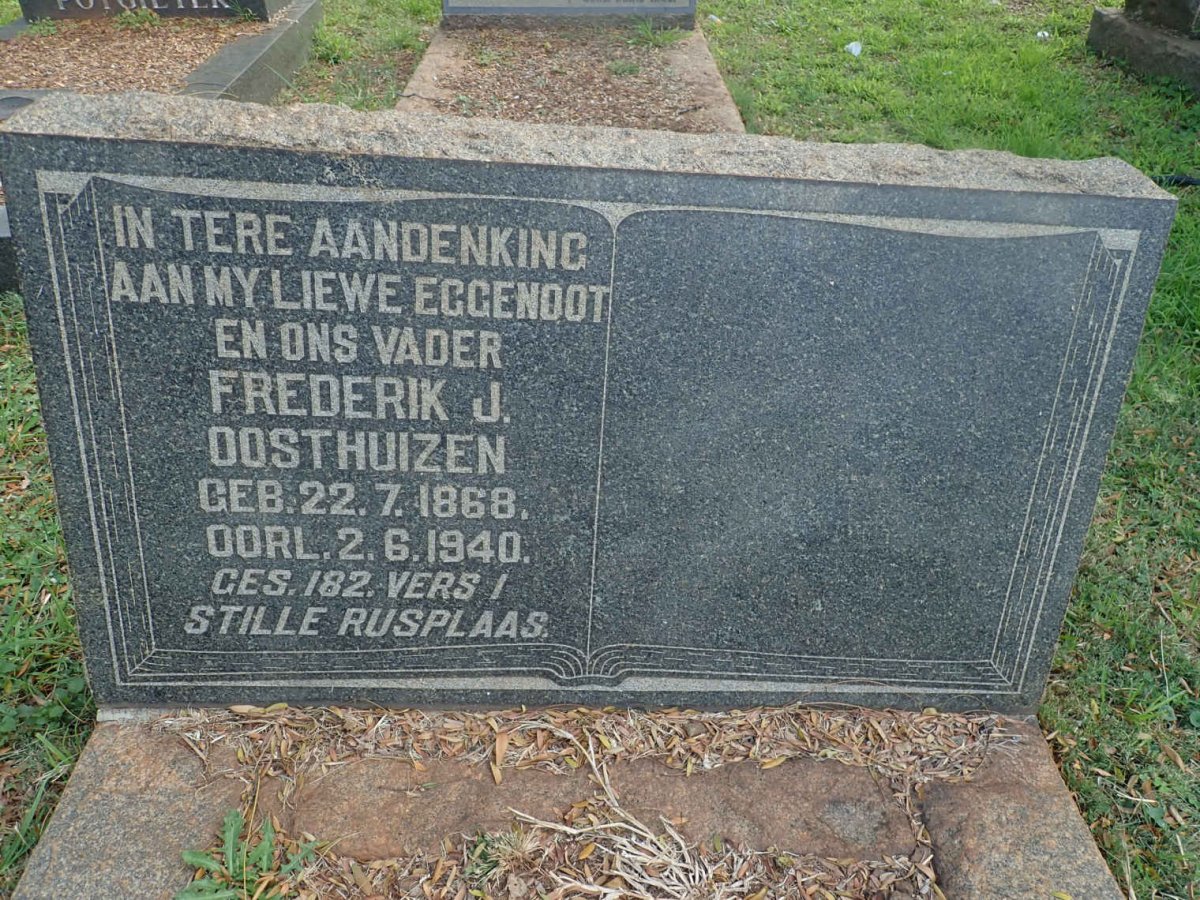 OOSTHUIZEN Frederik J. 1868-1940