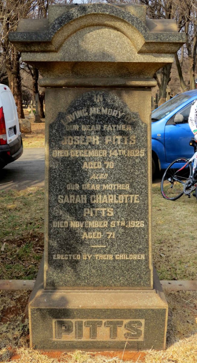 PITTS Joseph -1925 &amp; Sarah Charlotte -1926
