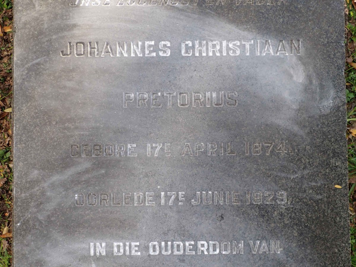 PRETORIUS Johannes Christiaan 1874-1929