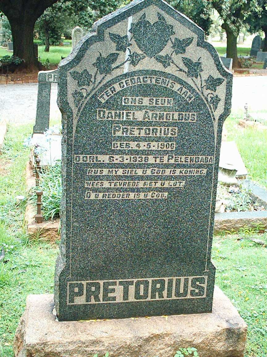 PRETORIUS Daniel Arnoldus 1906-1938