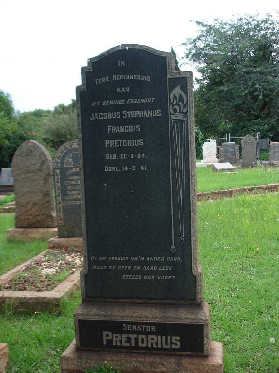 PRETORIUS Jacobus Stephanus Francois 1864-1941