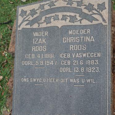 ROOS Izak 1881-1947 &amp; Christina V. ASWEGEN 1883-1923