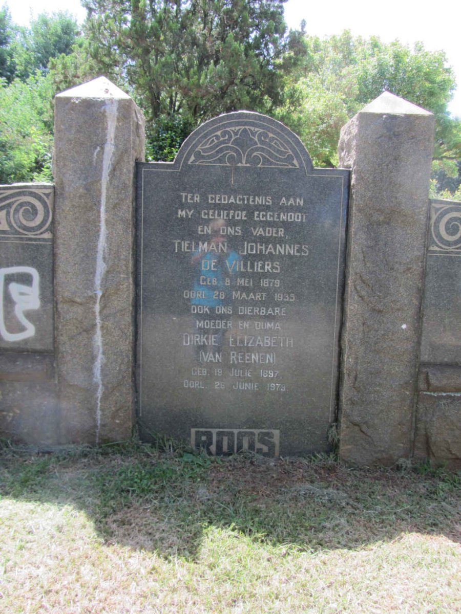 ROOS Tielman Johannes de Villiers 1879-1935 &amp; Dirkie Elizabeth VAN REENEN 1897-1979
