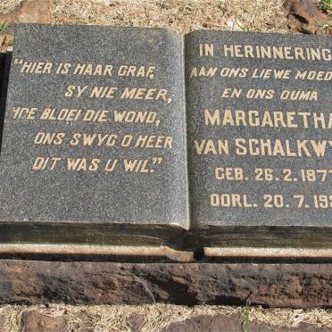 SCHALKWYK Margaretha, van 1877-1938