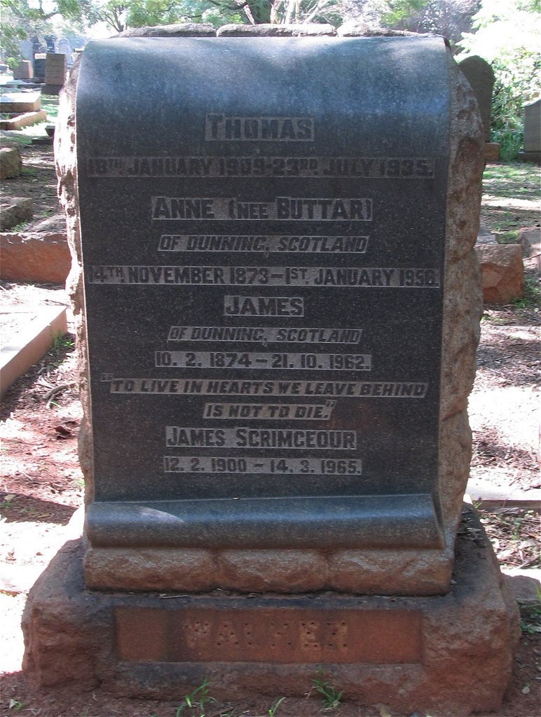 THOMAS James 1873-1956 &amp; Anne BUTTAR 1873-1956 :: THOMAS James Scrimgeour 1900-1965
