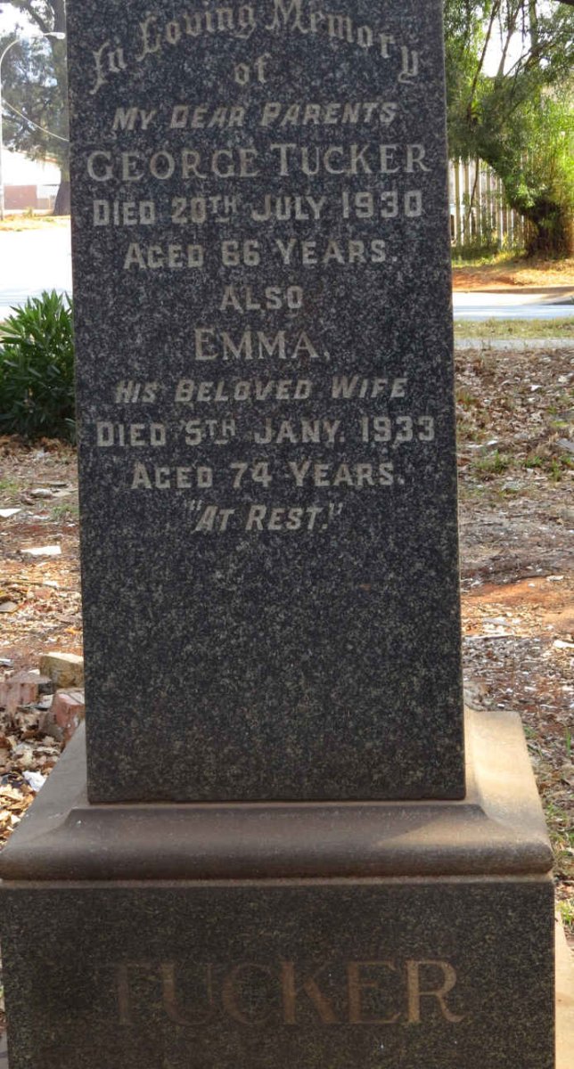 TUCKER George -1930 &amp; Emma -1933