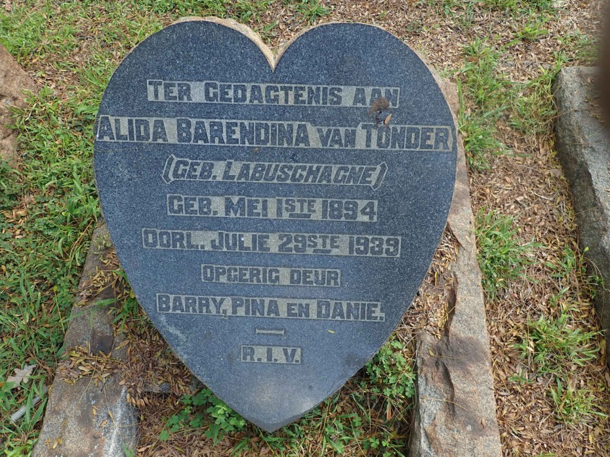 TONDER Alida Barendina, van nee LABUSCHAGNE 1894-1939