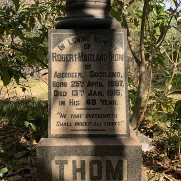 THOM Robert Maitland 1867-1916 & Margaret Ann -1919_1